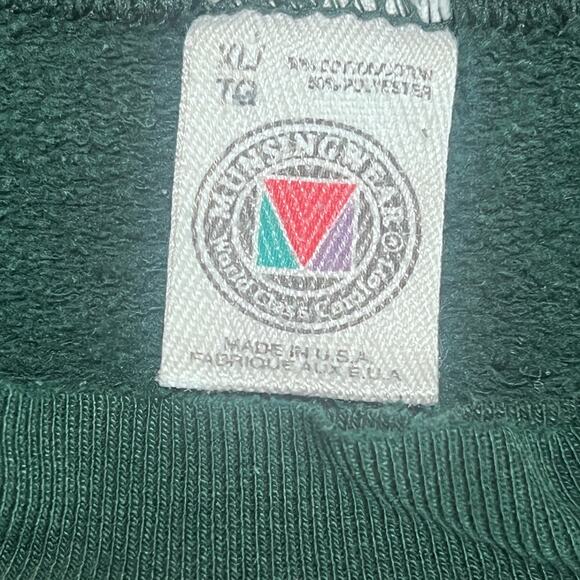 Munsingwear Vintage Sweatshirt XL Green USA Made 80s 90s Distressed Crewneck - Picture 3 of 14